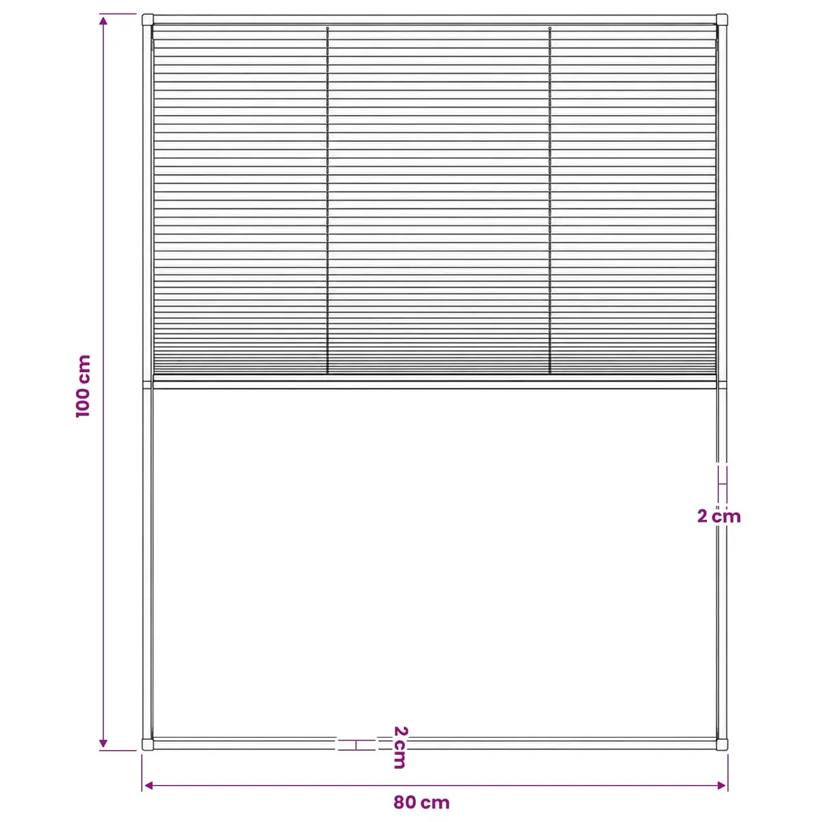 Aluminium Frame Brown Plisse Insect Screen 80x100cm
