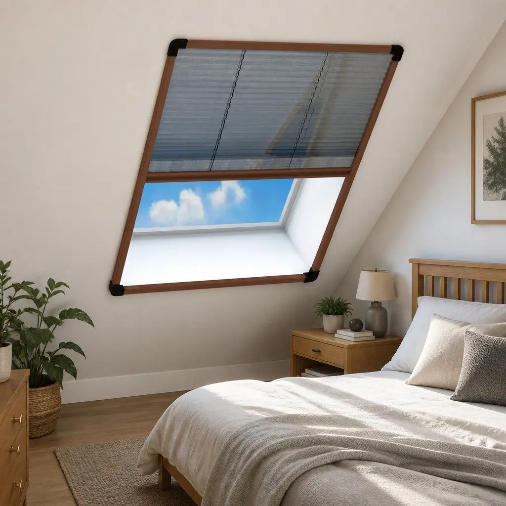 Aluminium Frame Plisse Insect Screen 80x120cm Brown