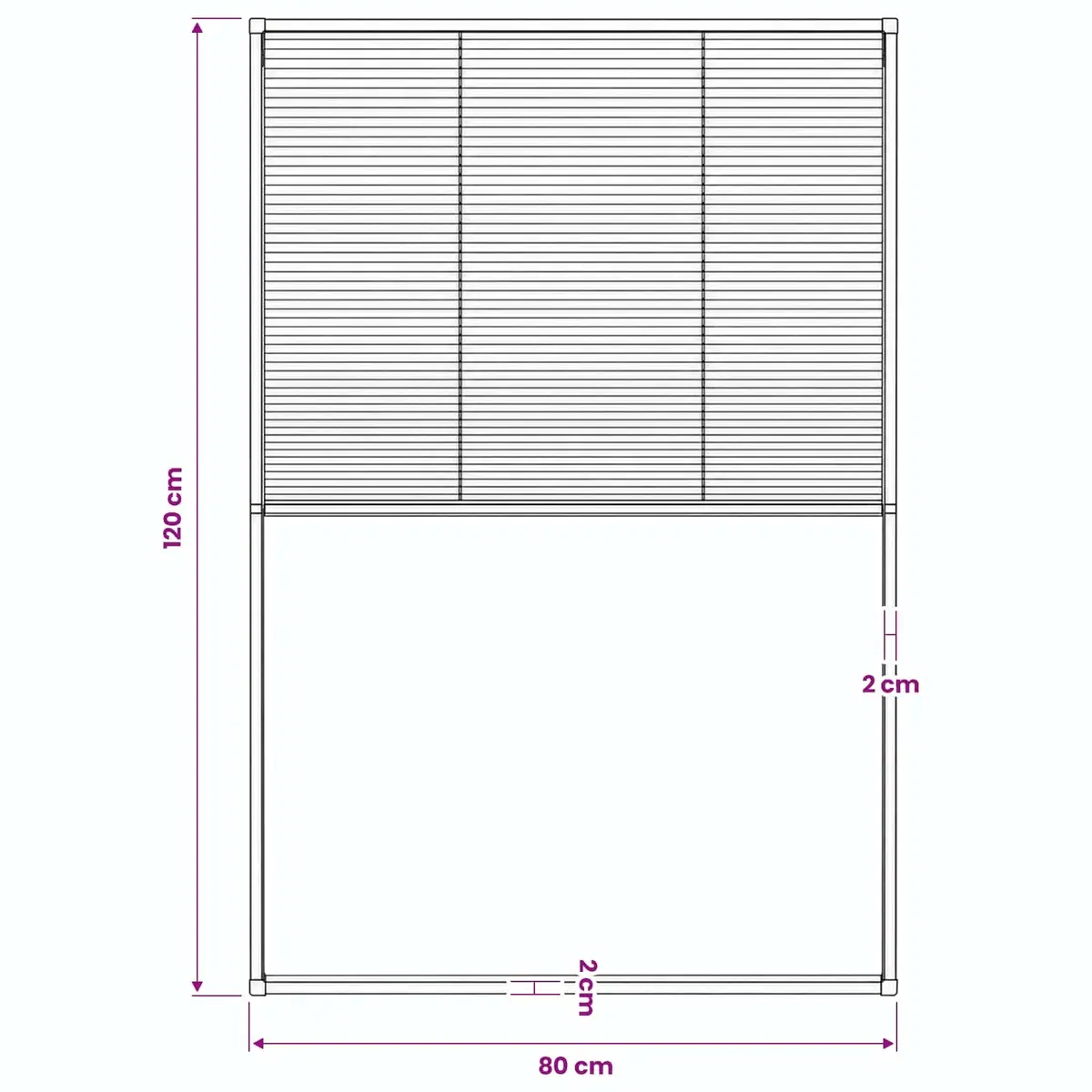 Aluminium Frame Plisse Insect Screen 80x120cm Brown