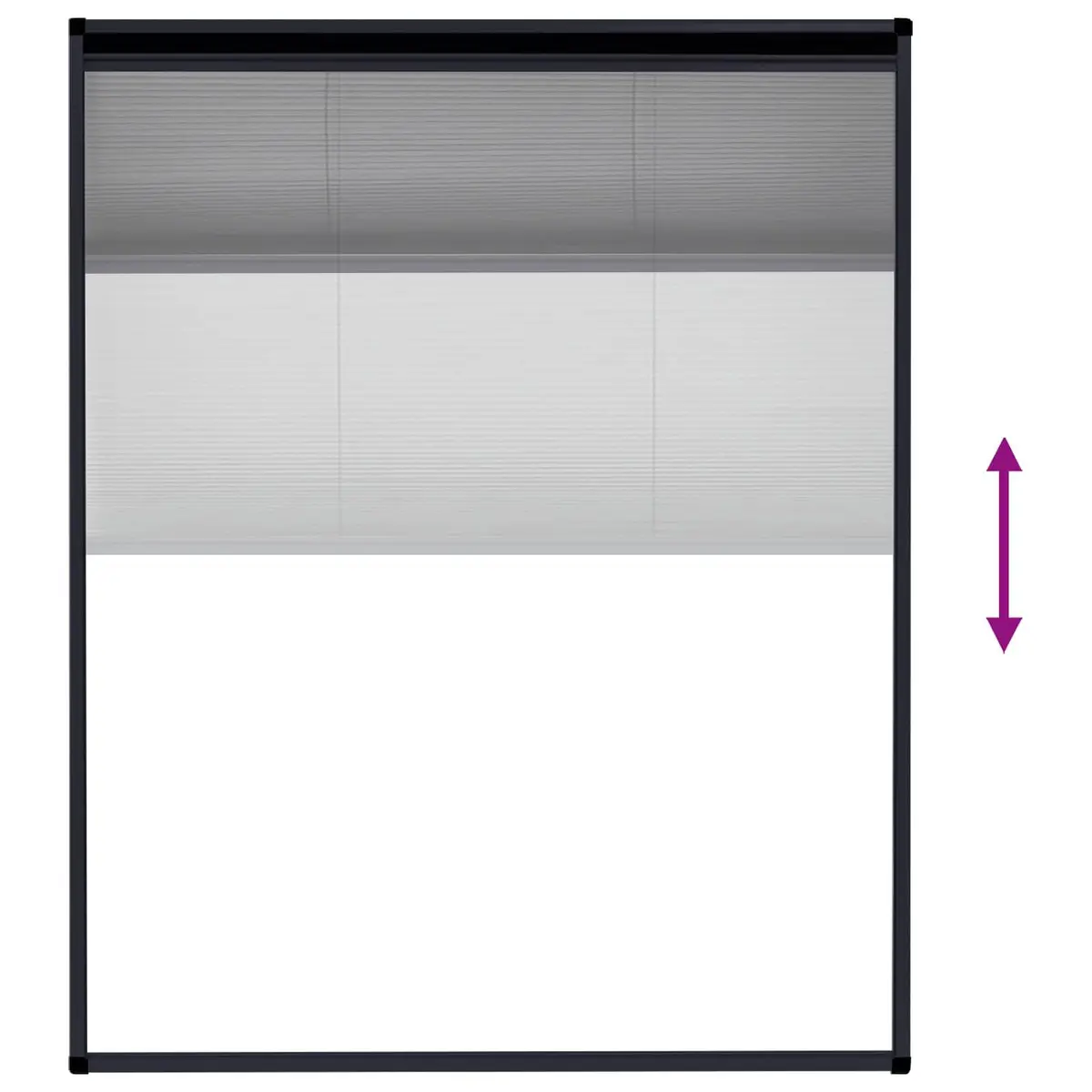 Plisse Insect Screen for Windows, Anthracite 80x100cm