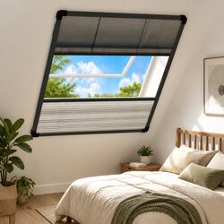 Premium Plisse Insect Screen Window 80x100cm Anthracite Frame