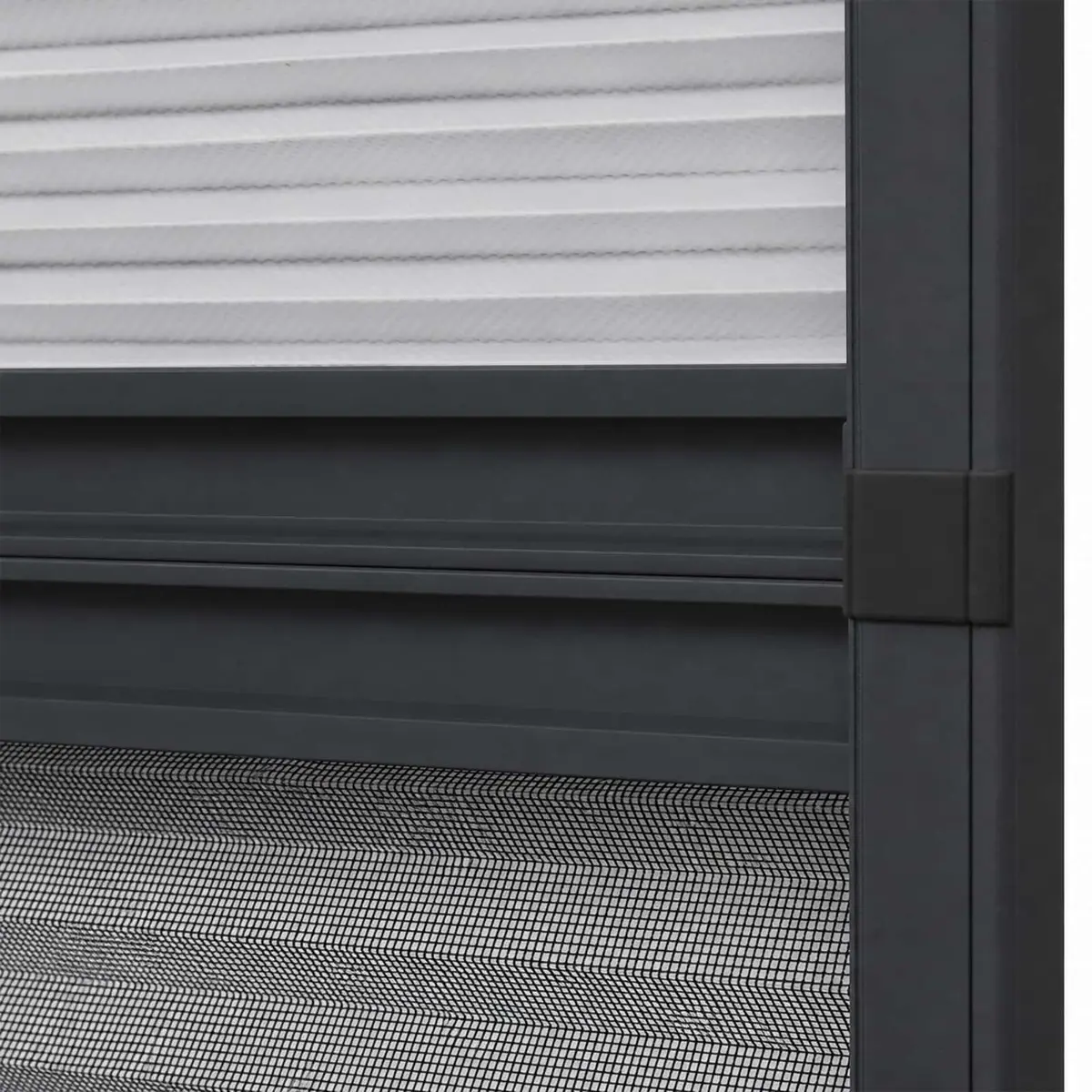 Plisse Insect Screen Window 80x100cm Anthracite Frame