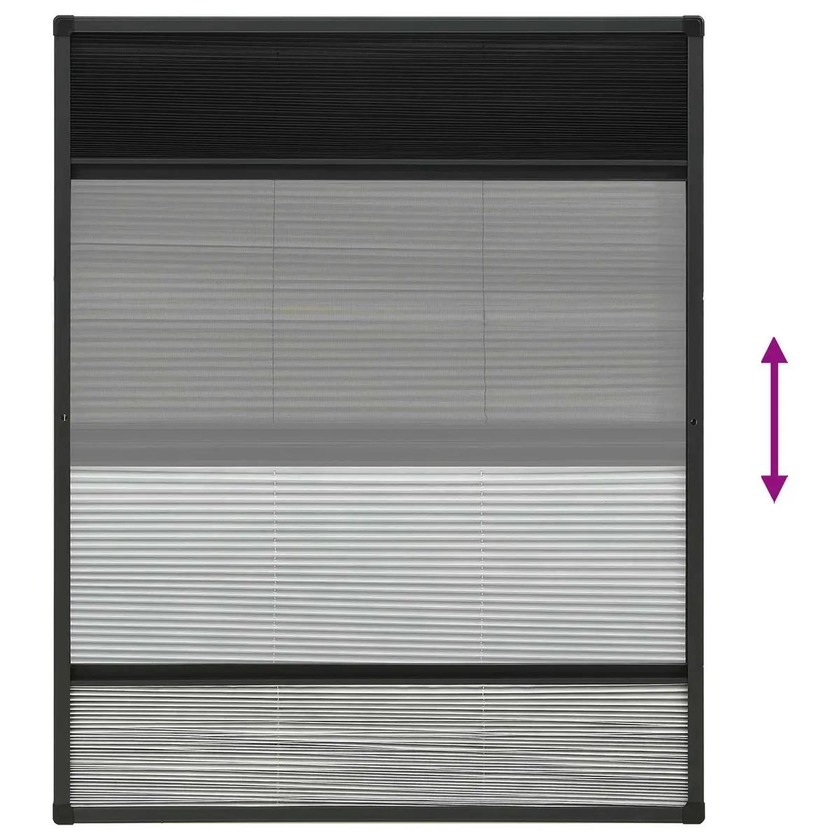 Plisse Insect Screen Window 80x100cm Anthracite Frame
