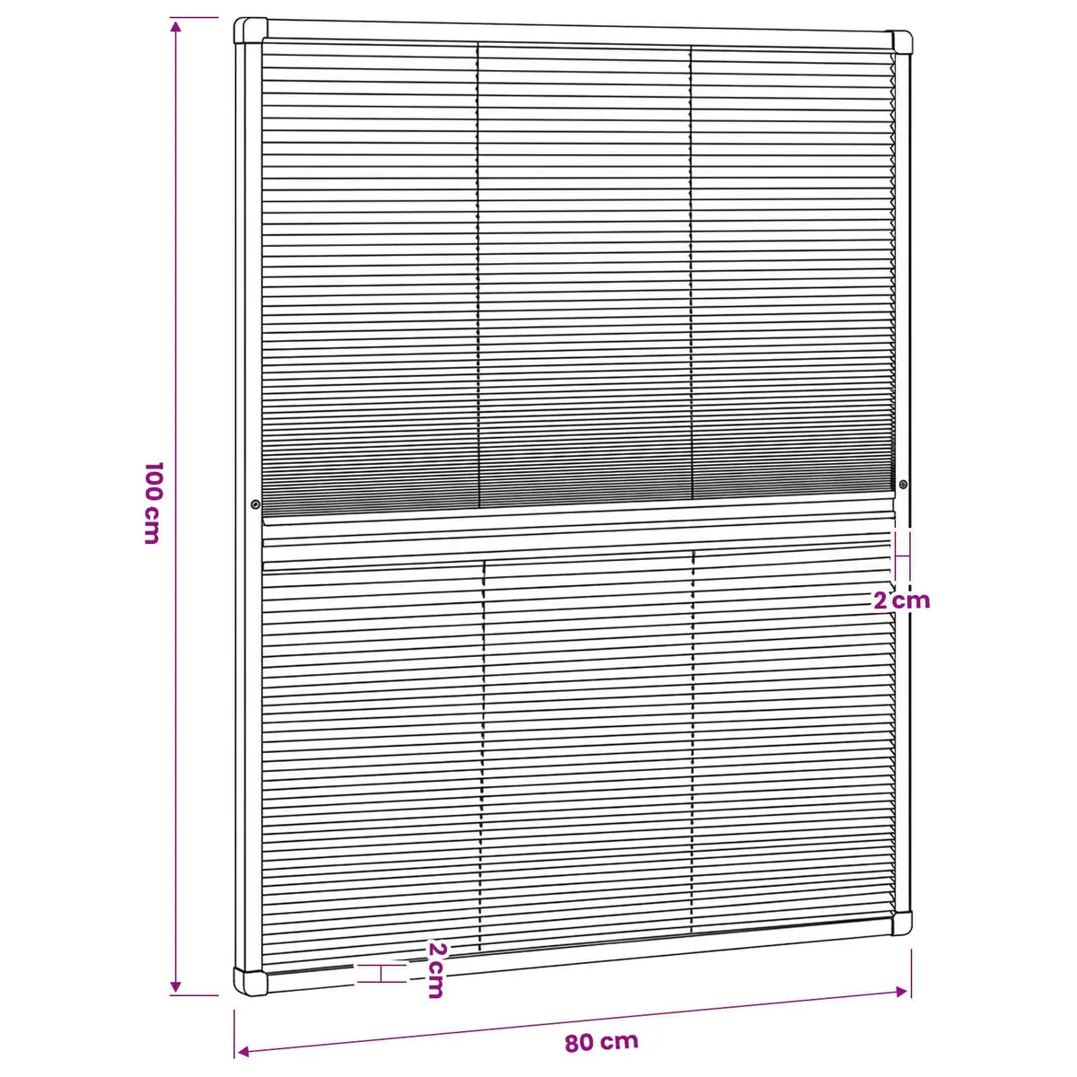 Plisse Insect Screen Window 80x100cm Anthracite Frame