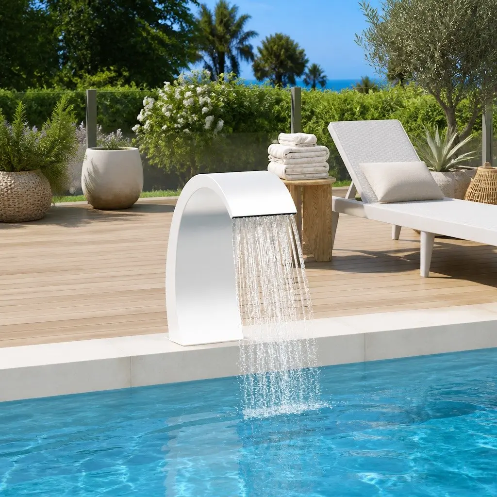Pool Fountain Water Feature Stainless Steel 22x60x70cm Silver