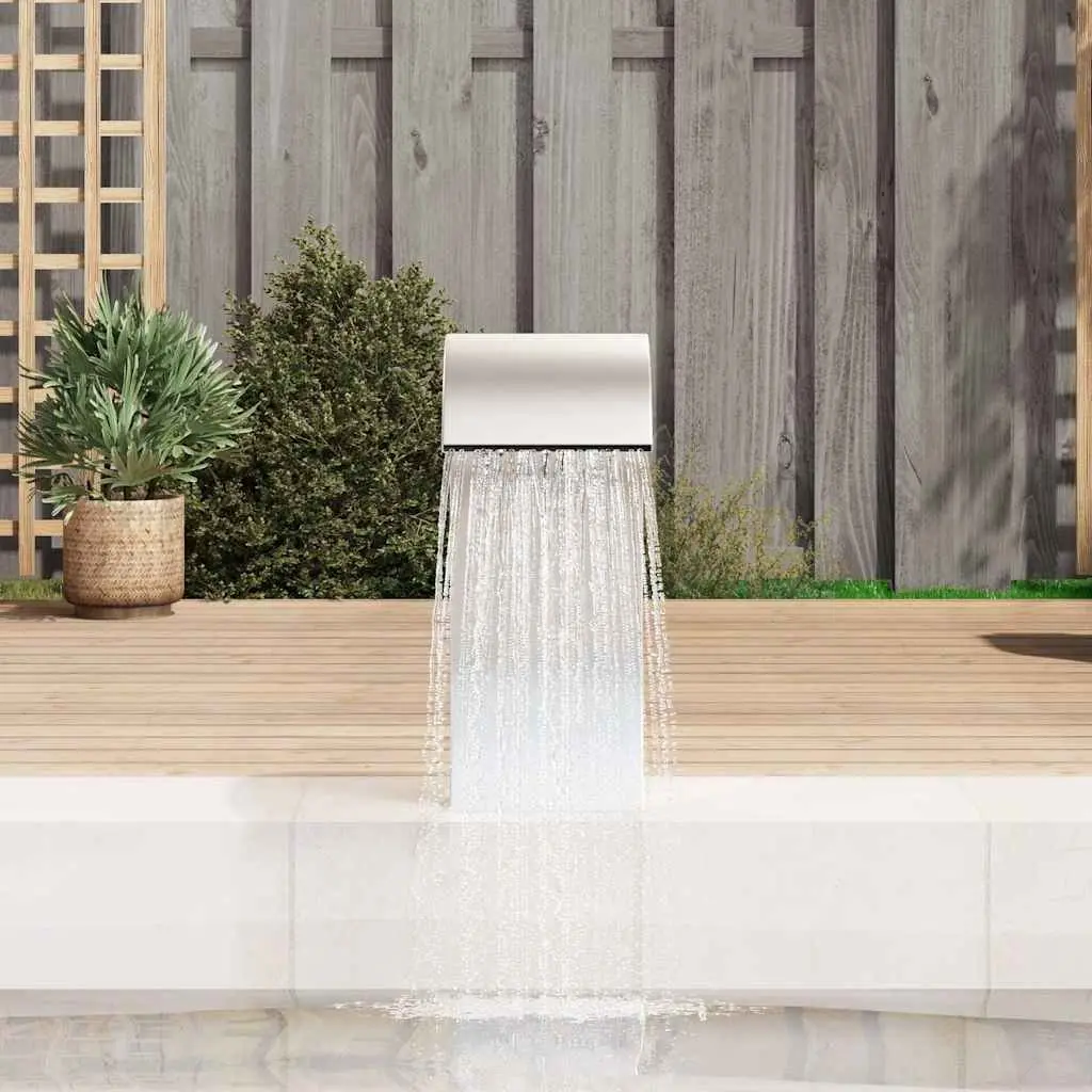 Pool Fountain Water Feature Stainless Steel 22x60x70cm Silver