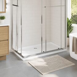 Rectangular Shower Base Tray White 70x120 cm Low Threshold Modern Bathroom
