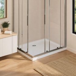 Durable Low Threshold White Shower Base 80x90 cm