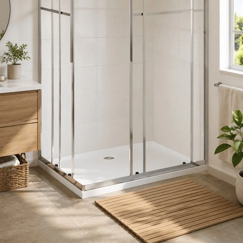 80x110 cm Low Threshold Shower Base Tray in White