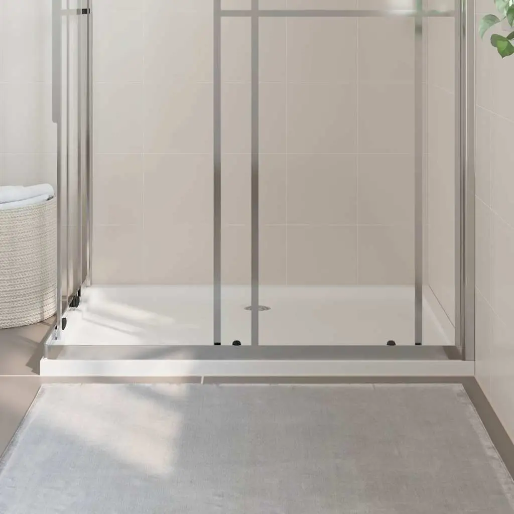 White Shower Base Tray 80x120 cm with Low Threshold