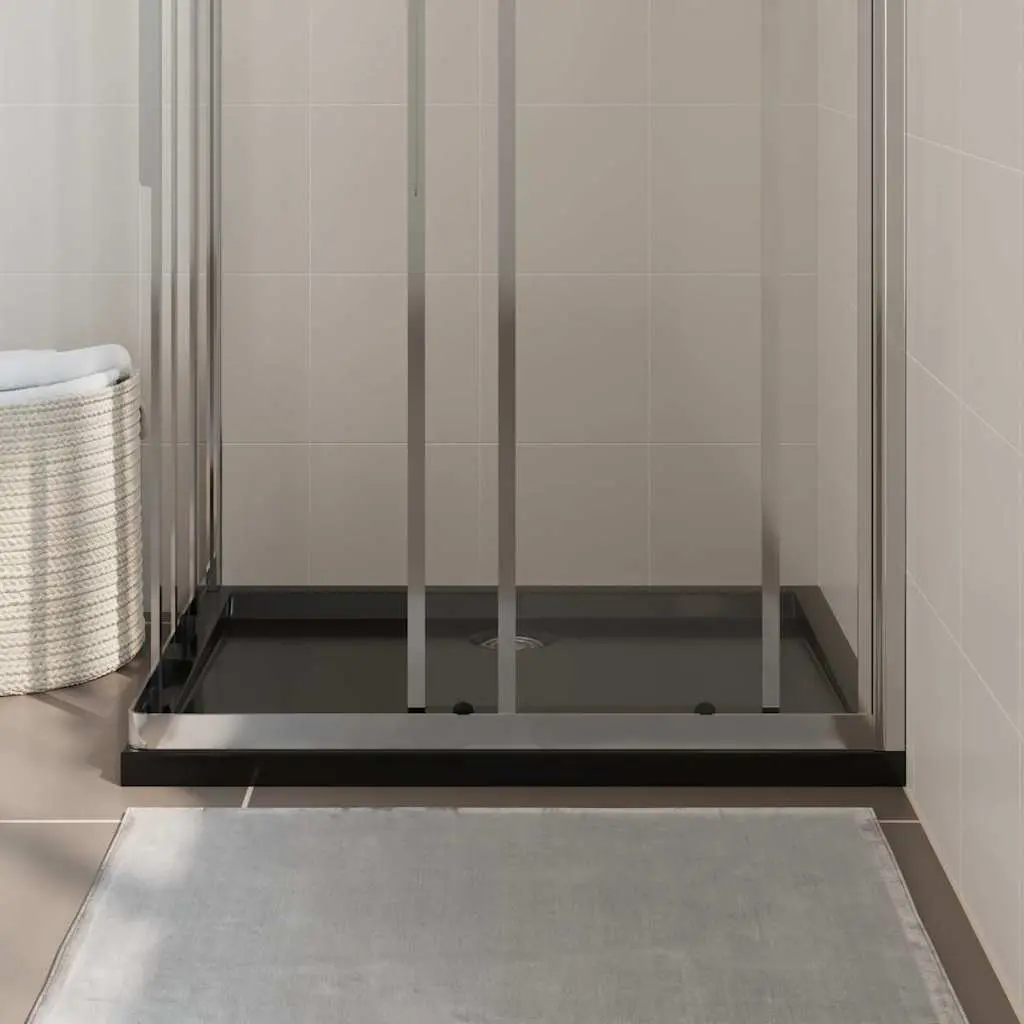 Shower Base Tray ABS Fibreglass Reinforced 70x90 cm Black