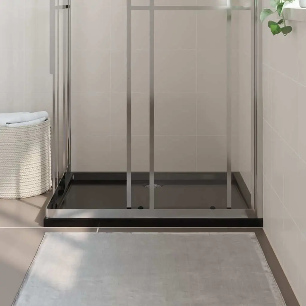 Shower Base Tray ABS Fibreglass 80x100cm Black