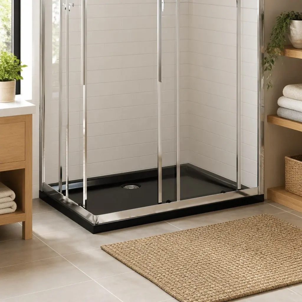 Black Shower Base Tray 70x100 cm Low Threshold