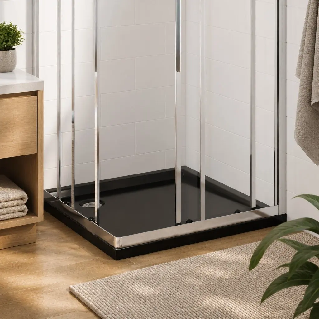 Black Square Shower Base Tray 80x80 cm