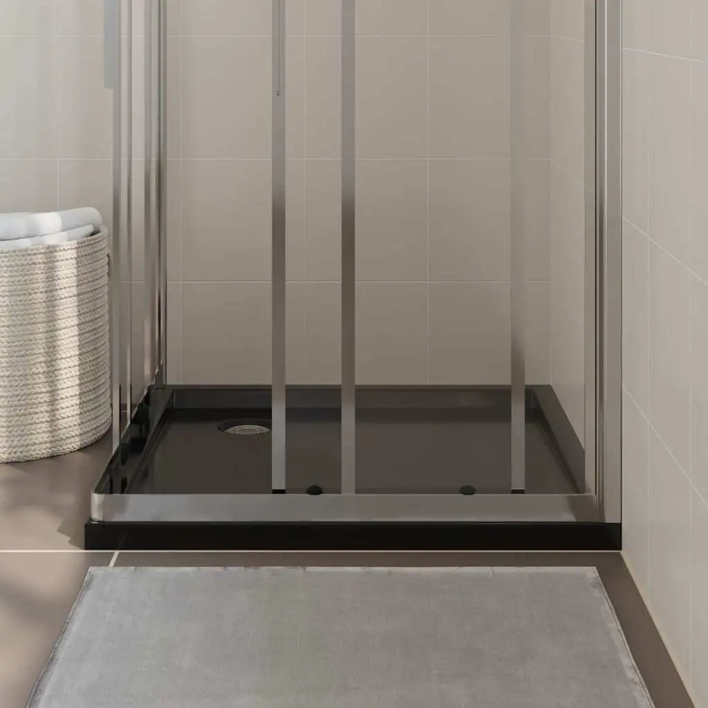 Shower Base Tray ABS Fibreglass 80x80 cm Black
