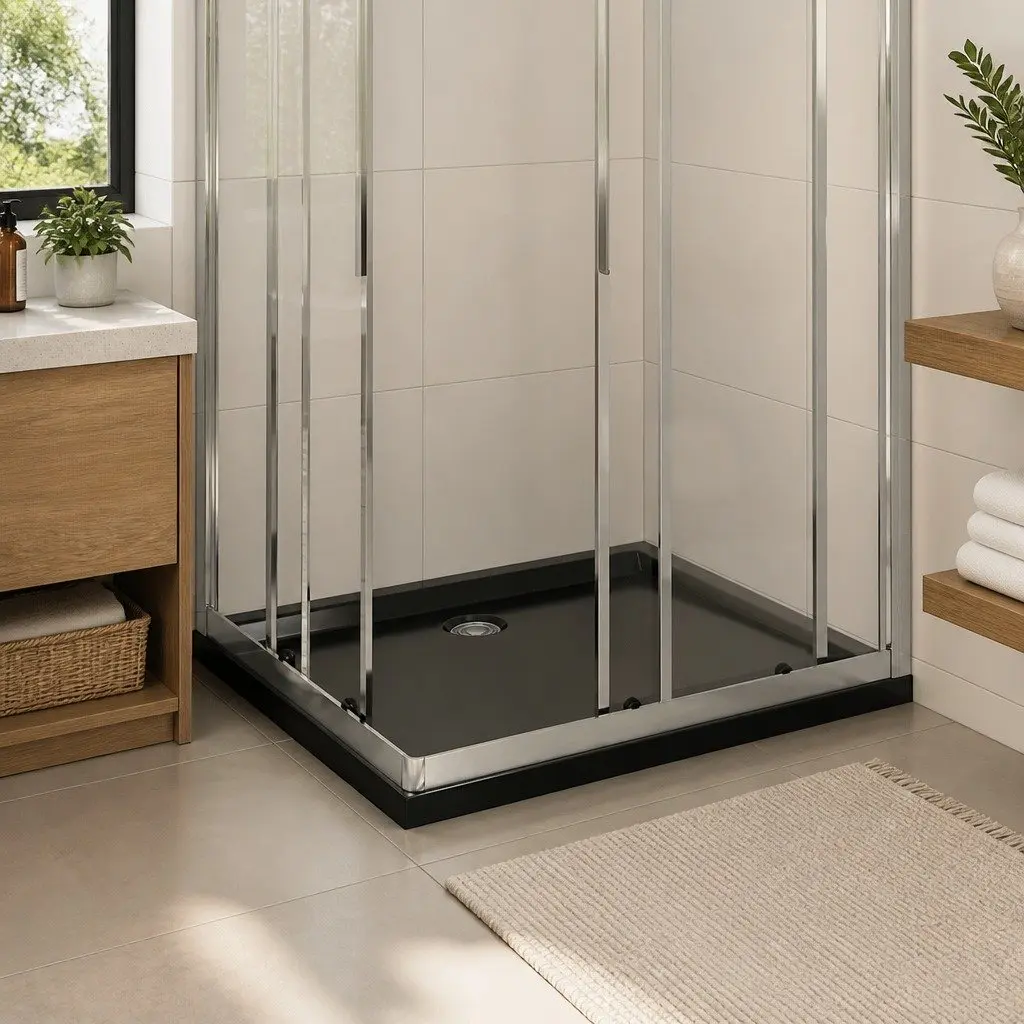 Black Rectangular Shower Tray 80x90 cm