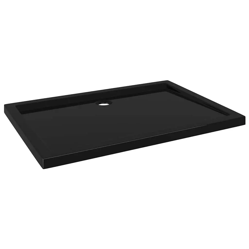 Shower Base Tray ABS with Fibreglass Reinforcement 80x110 cm Black