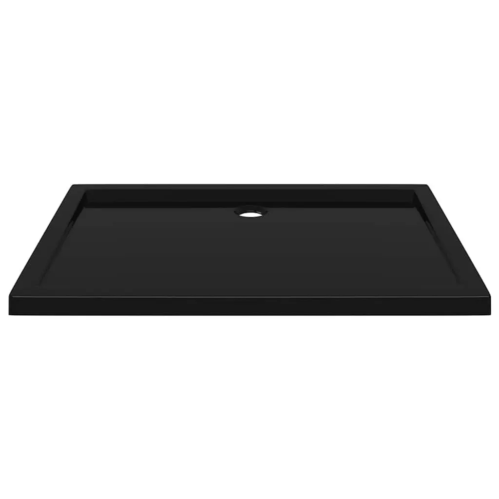 Shower Base Tray ABS with Fibreglass Reinforcement 80x110 cm Black