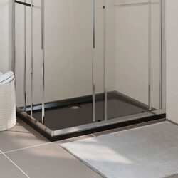 Durable Rectangular Black Shower Base Tray 80x120 cm