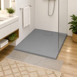 Premium Low-Profile Grey Shower Base Tray 100x80 cm
