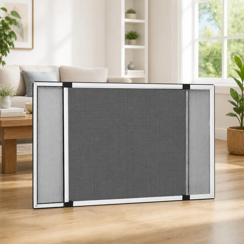 Adjustable White Window Insect Screen for Fly Protection 75-143x50