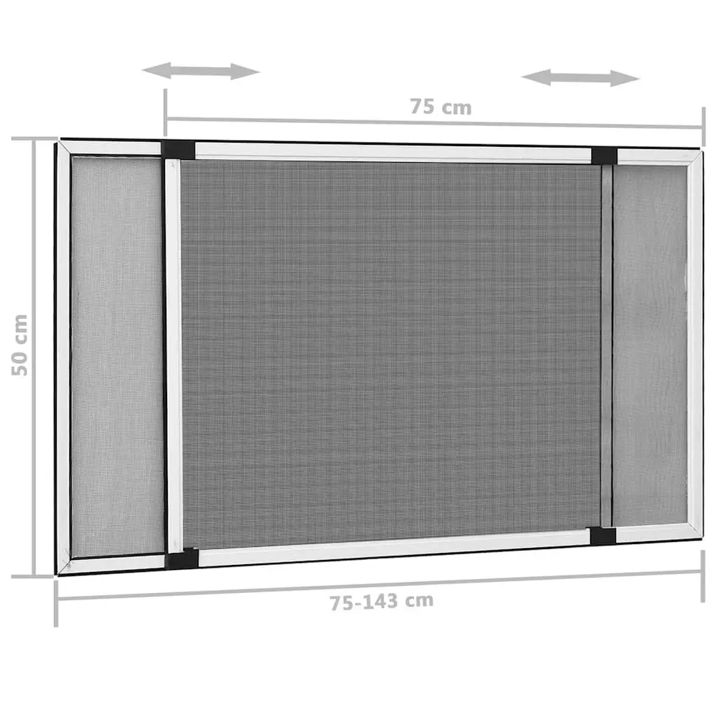 Adjustable White Window Insect Screen for Fly Protection 75-143x50