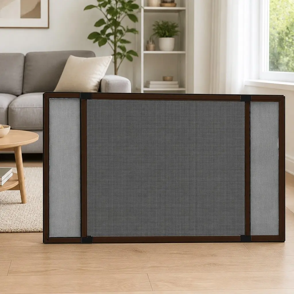 Extendable Window Insect Screen with Brown Mesh