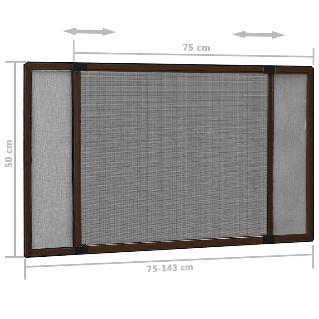 Extendable Window Insect Screen with Brown Mesh