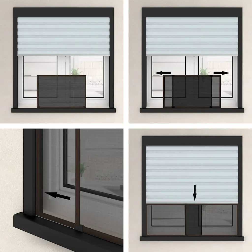 Extendable Window Insect Screen with Brown Mesh