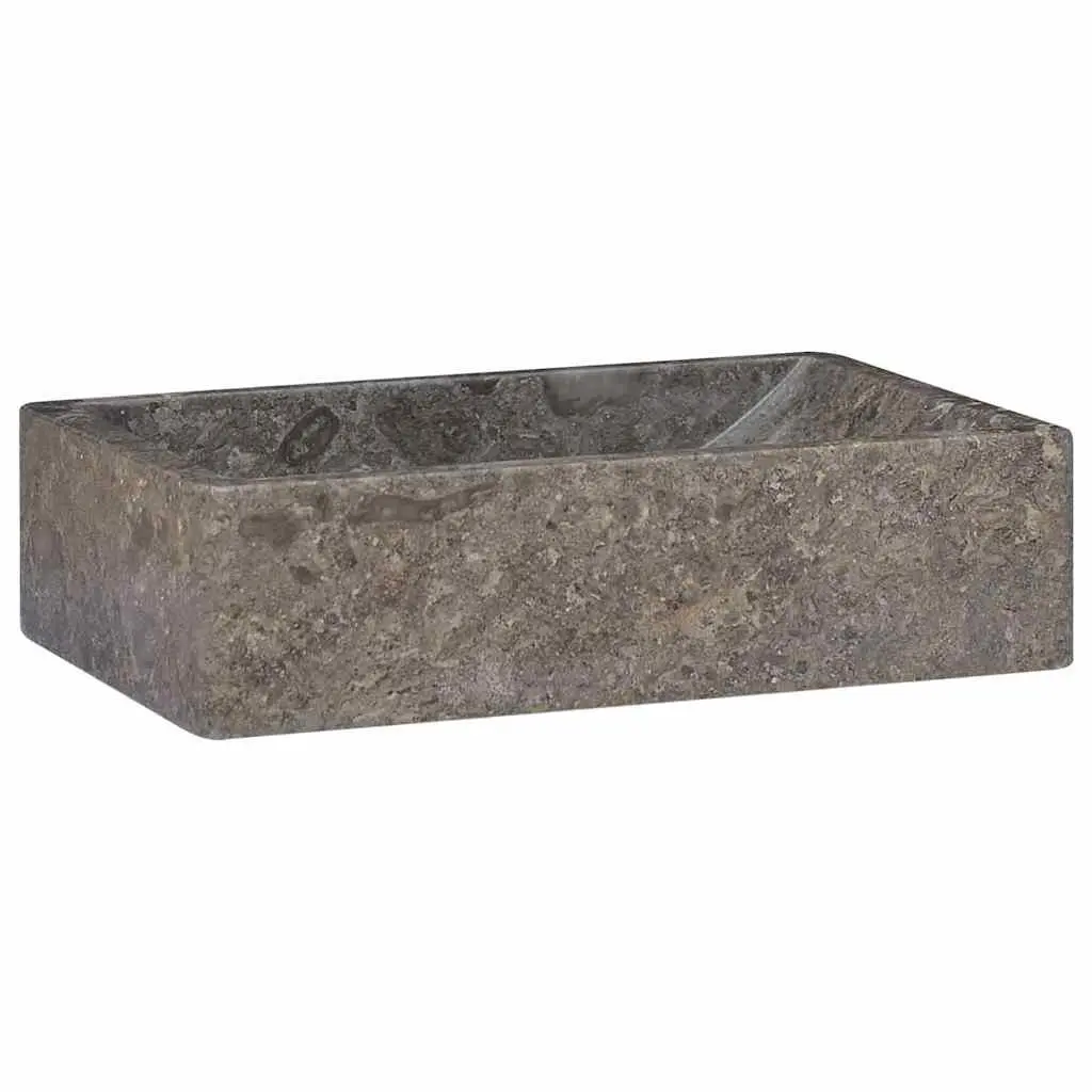 Bathroom Sink Marble 45x30x12cm Grey High Gloss Modern