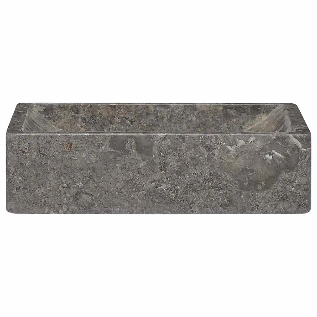 Bathroom Sink Marble 45x30x12cm Grey High Gloss Modern