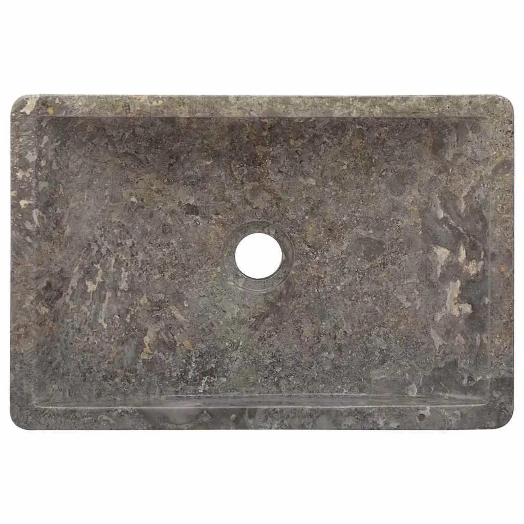 Bathroom Sink Marble 45x30x12cm Grey High Gloss Modern