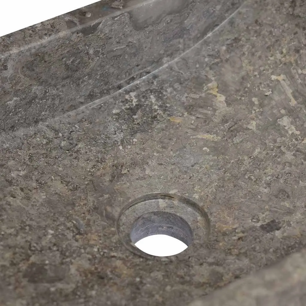 Bathroom Sink Marble 45x30x12cm Grey High Gloss Modern