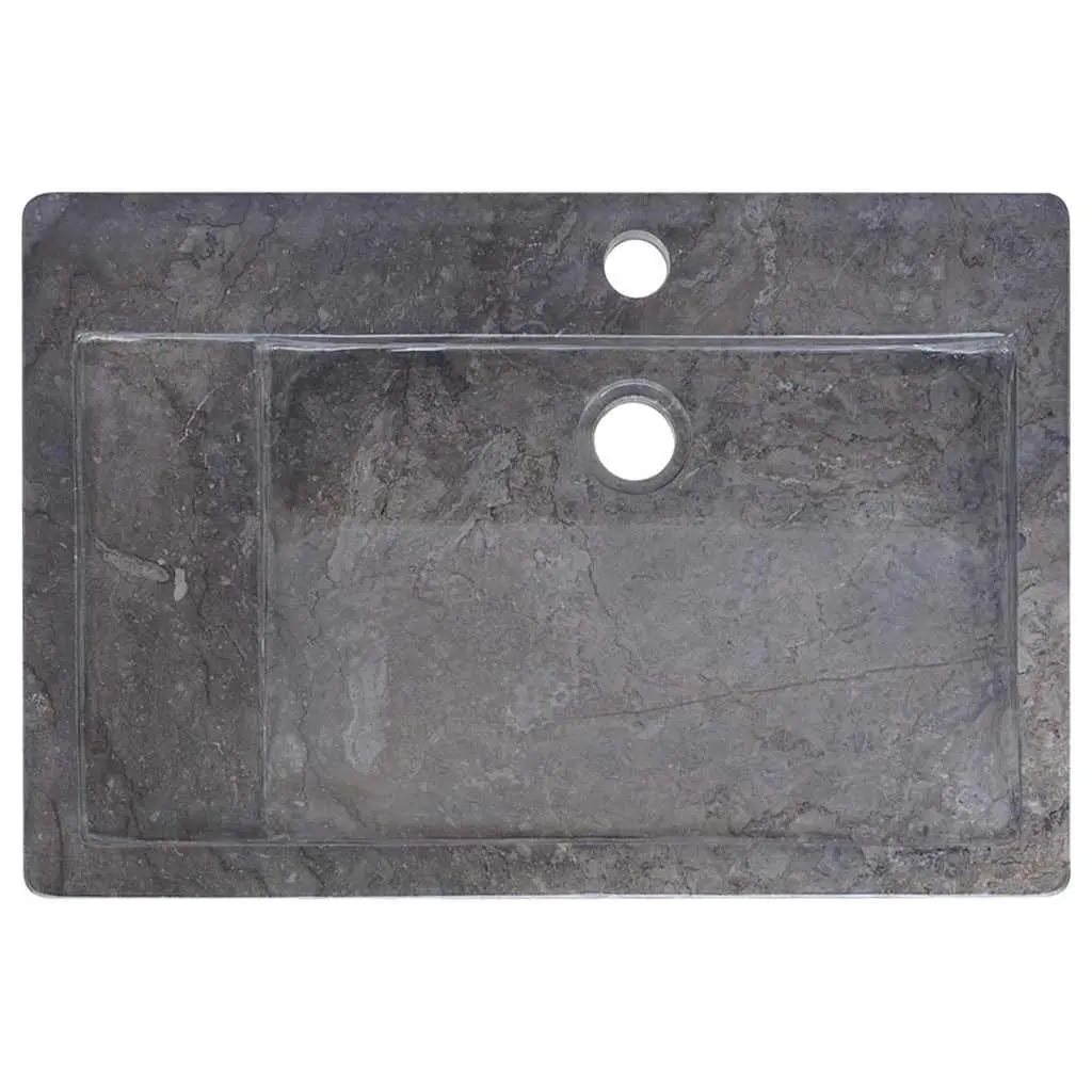 Bathroom Sink Marble 58x39x10 cm Black Handmade Countertop