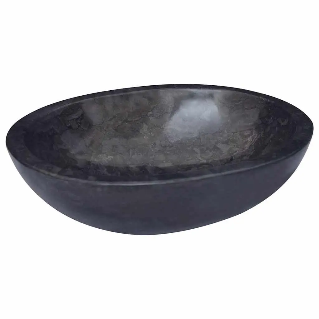 Black Marble Bathroom Basin Sink 53x40x15 cm Handmade Countertop Wash Bowl