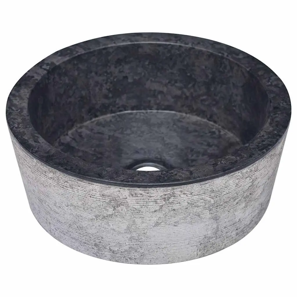 Black Marble Round Basin Sink for Bathrooms