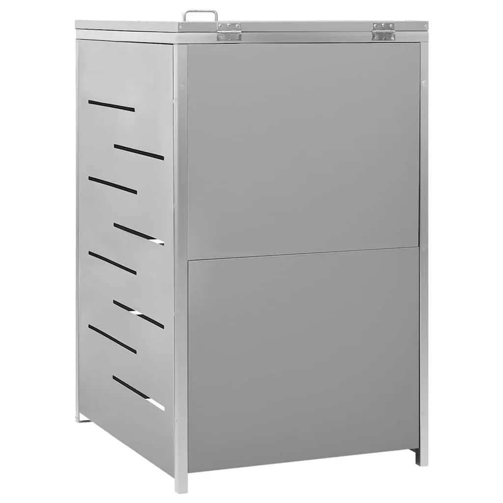 Wheelie Bin Shed Stainless Steel Galvanised Steel 69x77.5x115cm Grey