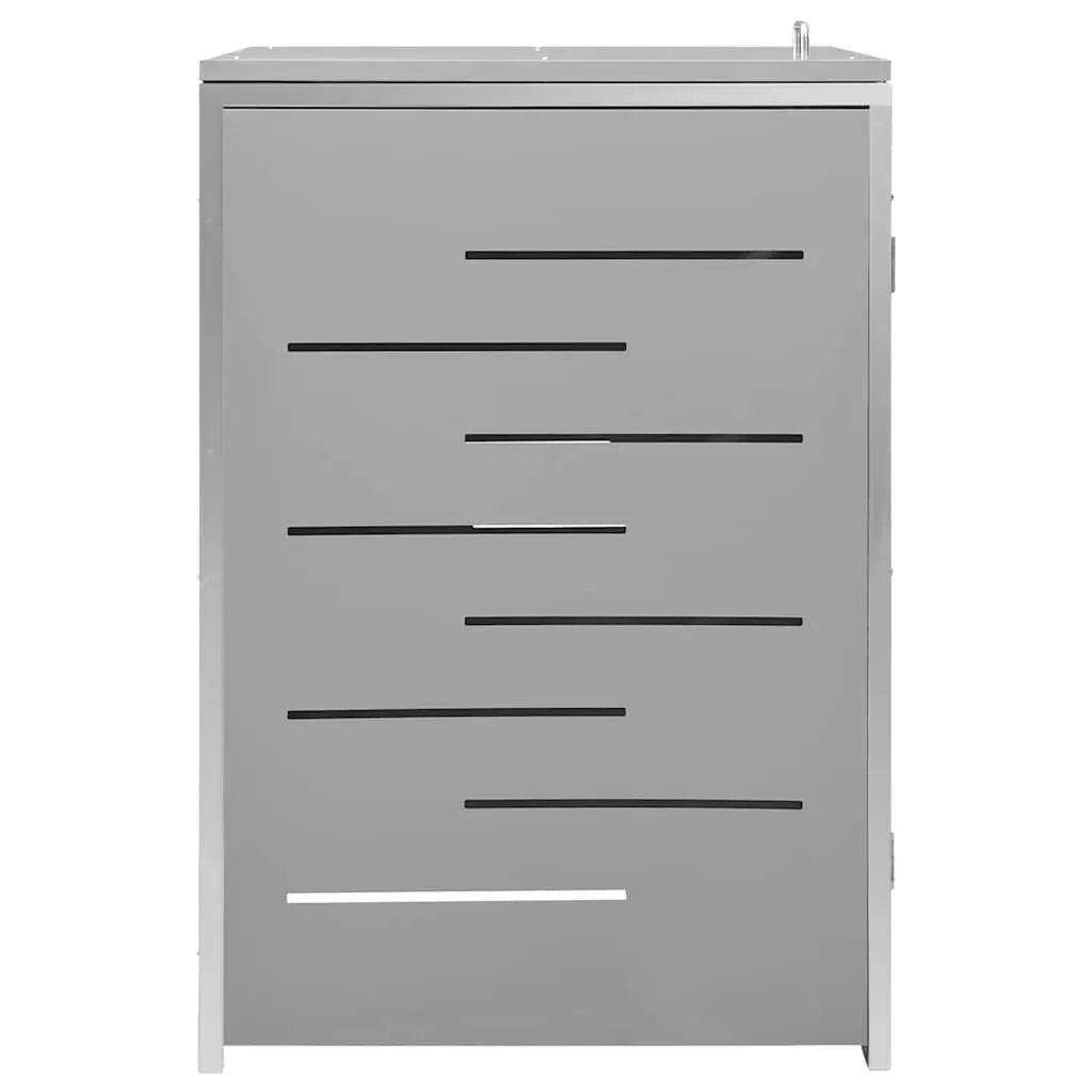 Wheelie Bin Shed Stainless Steel Galvanised Steel 69x77.5x115cm Grey