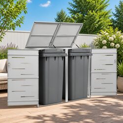 Premium Double Wheelie Bin Shed for Outdoor Waste Storage