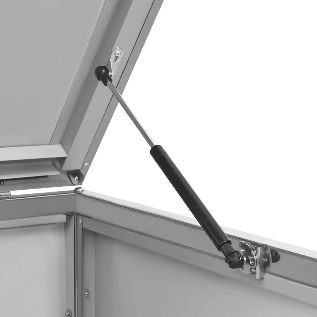Double Wheelie Bin Shed Stainless Steel Frame Galvanised Steel Panels Grey 138 x 77.5 x 115 cm