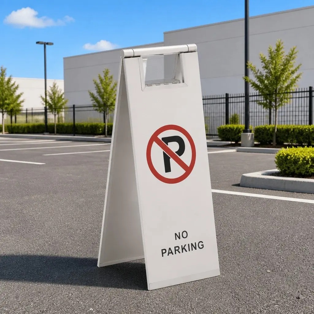 Stainless Steel Double-Sided Folding Parking Sign