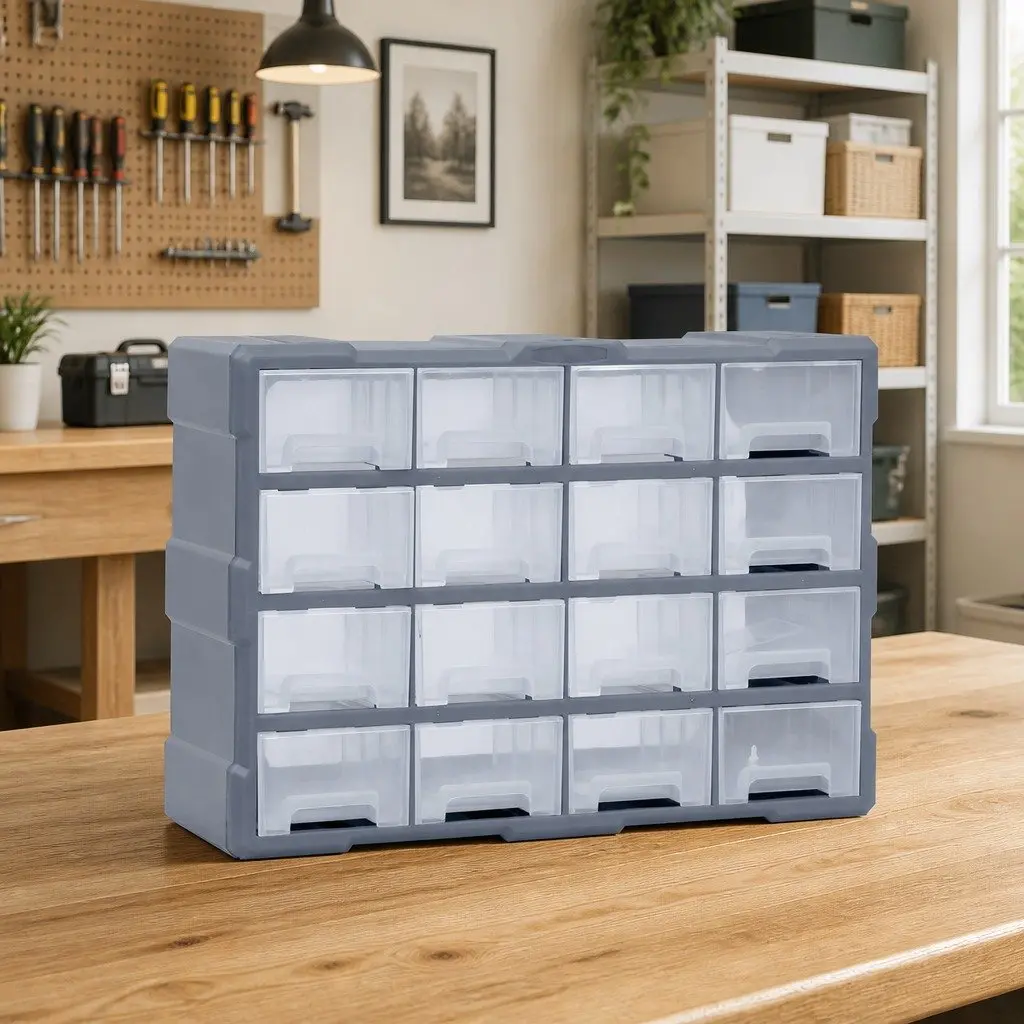Multi-Drawer Tool Storage Box with 16 Drawers
