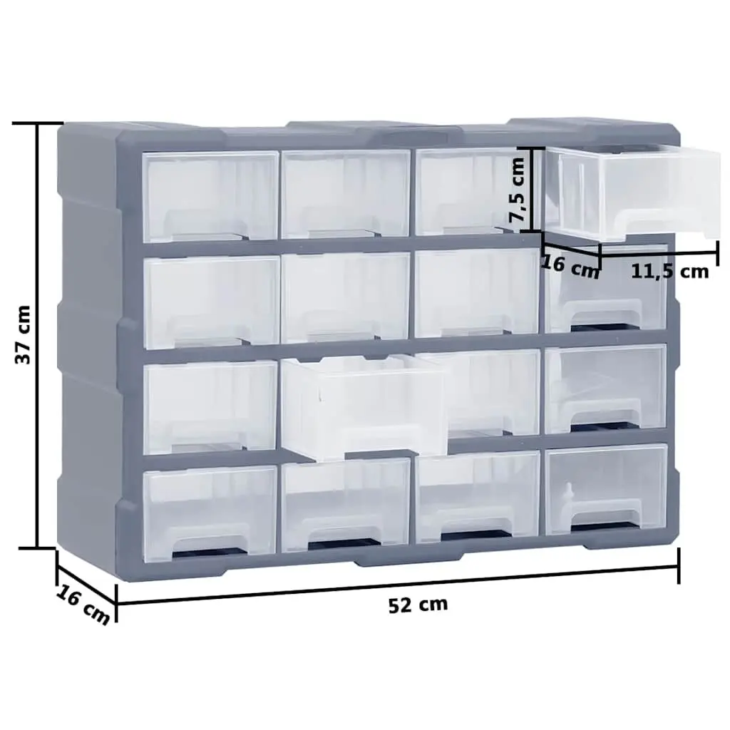 Multi-Drawer Tool Storage Box with 16 Drawers