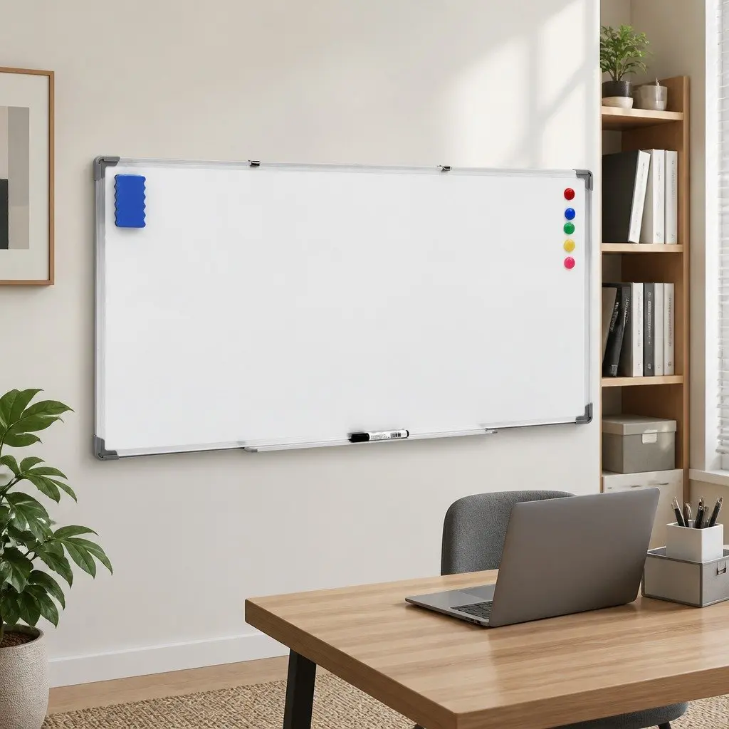 Wall-Mounted Magnetic Whiteboard for Home & Office