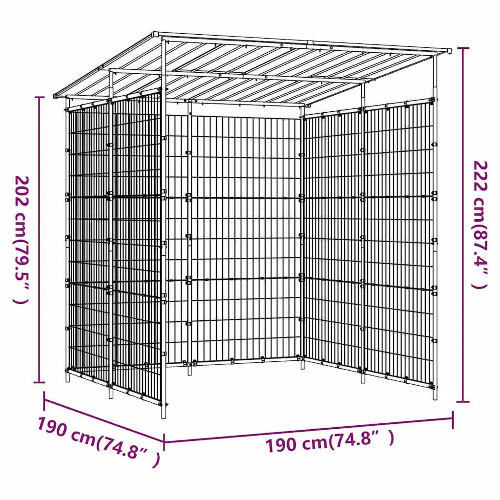 Bicycle Shed Powder-coated Steel 190x190x222cm Black