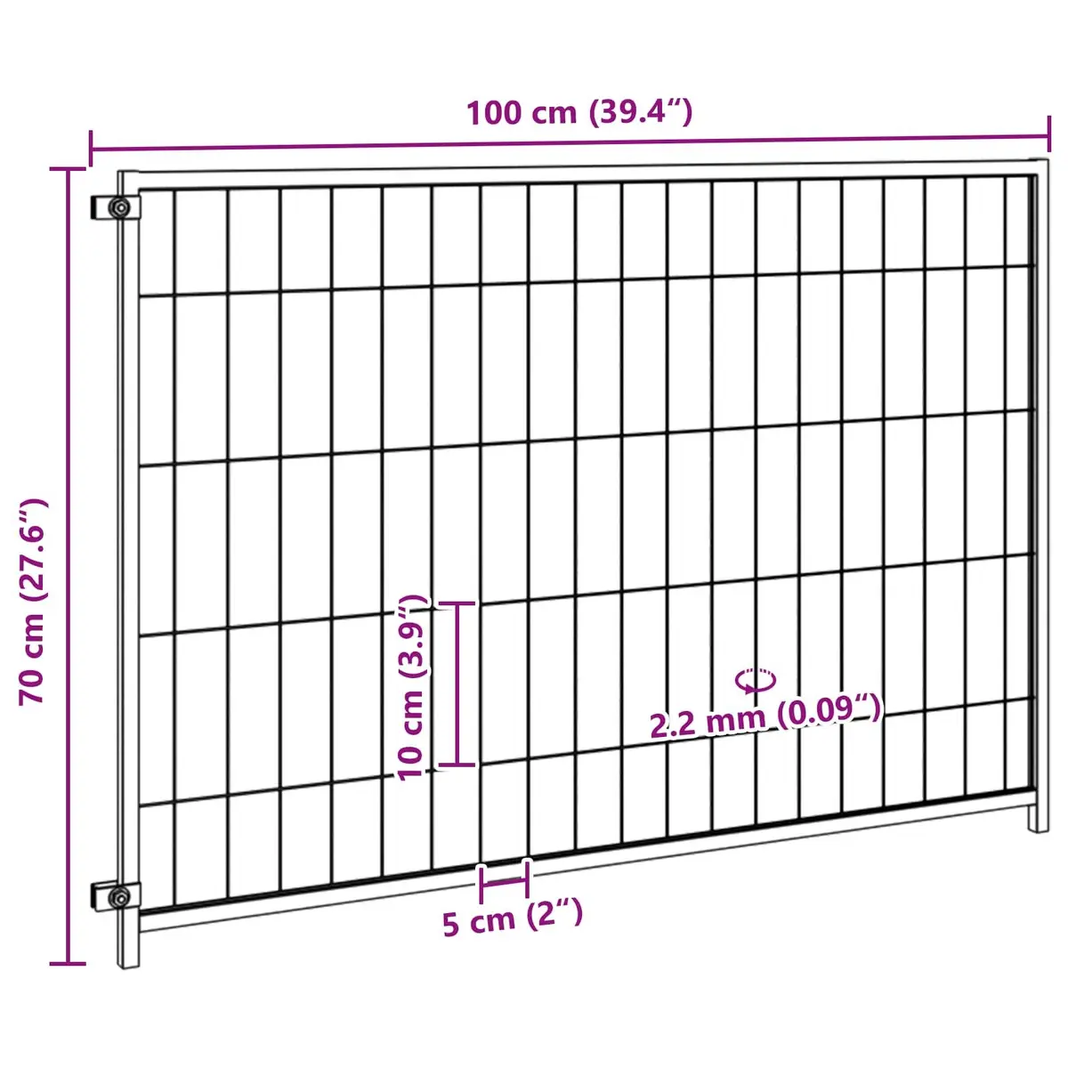 Dog Kennel Steel 300 x 100 x 70 cm Black Outdoor Enclosure Wire Mesh Pet Run Play Pen