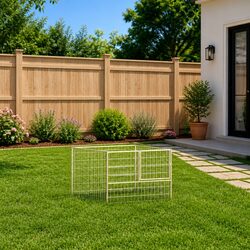 Outdoor Silver Dog Kennel Steel Wire Mesh Enclosure