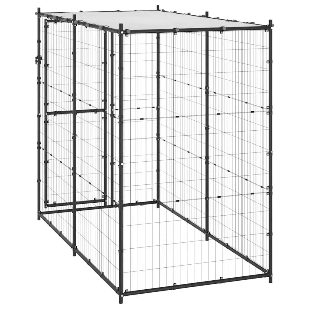 Steel Mesh Dog Exercise Pen with Canopy Roof