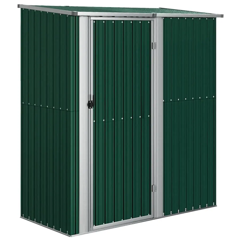 Garden Shed Galvanised Steel Green 180.5 x 97 x 209.5 cm Lockable Door Sloping Roof