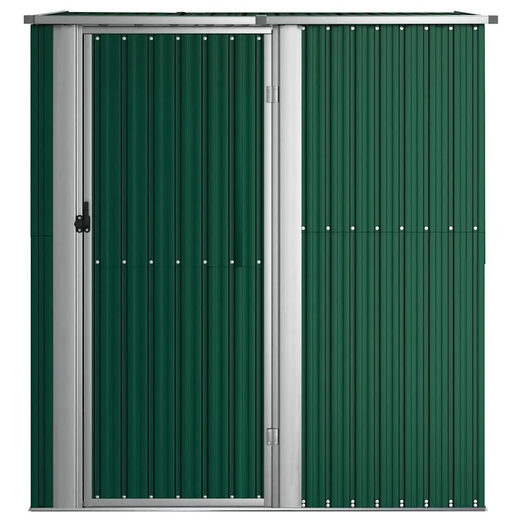 Garden Shed Galvanised Steel Green 180.5 x 97 x 209.5 cm Lockable Door Sloping Roof